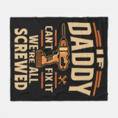 パパもしは修正できないおもしろい男の子 フリースブランケット (正面(横))