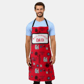 パパよく調味された鋳鉄全周プリントエプロン エプロン (着用した状態)