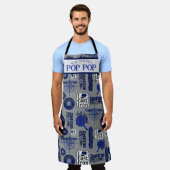 パパよく調味された鋳鉄全周プリントエプロン エプロン (着用した状態)
