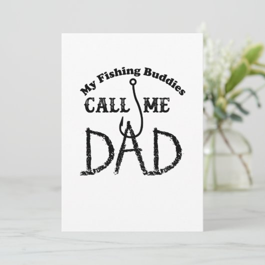 パパを採取する漁師のカッコいいのための父の日のギフト カード (スタンド正面)