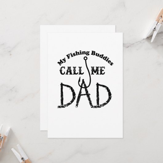 パパを採取する漁師のカッコいいのための父の日のギフト カード (正面/裏面インサイチュ)