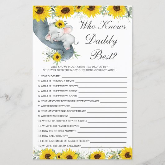 パパを知っているひまわり象のシャワ最高のー (正面)