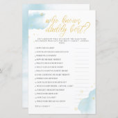 パパを知っている冬の青い赤ちゃんシャワーゲー最高のム (正面/裏面)