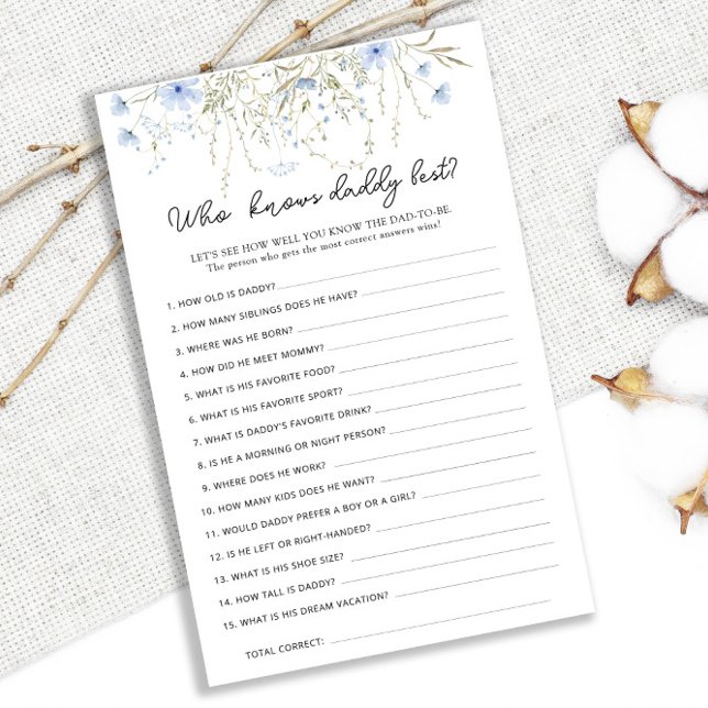 パパを知っている青いコーンフラワーベイビーシャワー最高の (クリエイターアップロード済み)