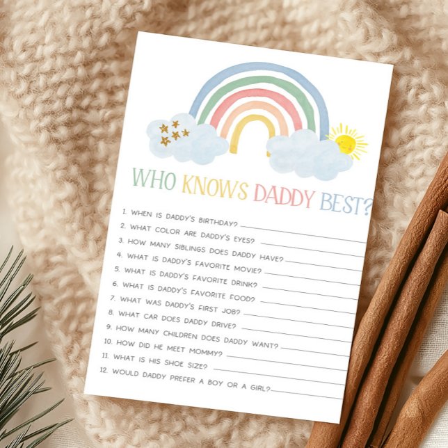 パパを知ってるのは誰？リトル・レイ・オブ・サンシャイン・ゲーム (Rainbow Baby Shower Who Knows Daddy Best Game)