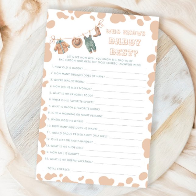 パパを知るカウボーイウェスタンの赤ちゃん最高のシャワー (クリエイターアップロード済み)