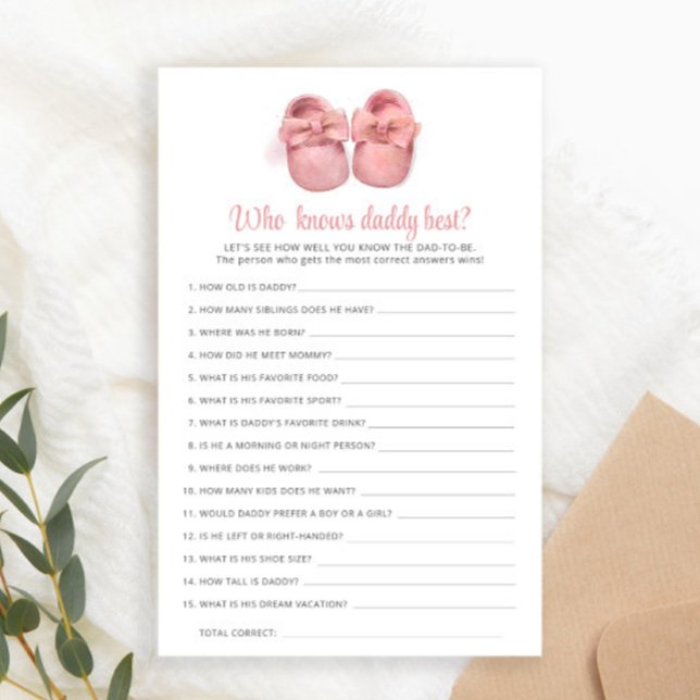 パパを知るピンクシューズ赤ちゃん最高のシャワー (クリエイターアップロード済み)