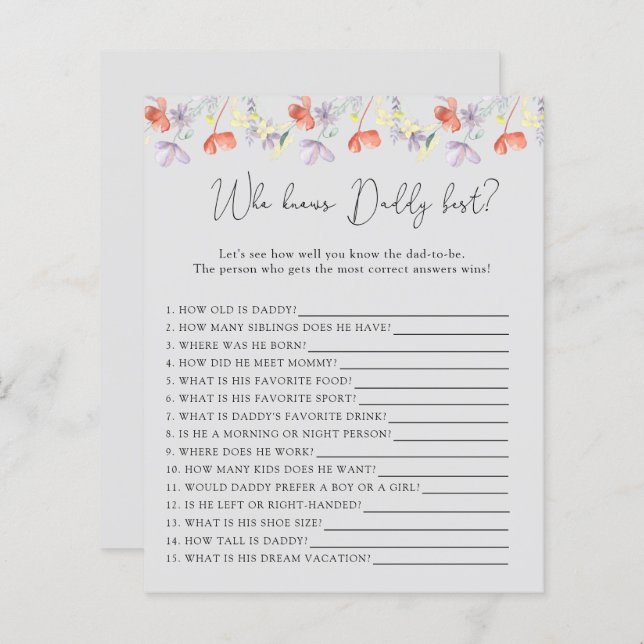 パパを知る野最高の花 (正面/裏面)