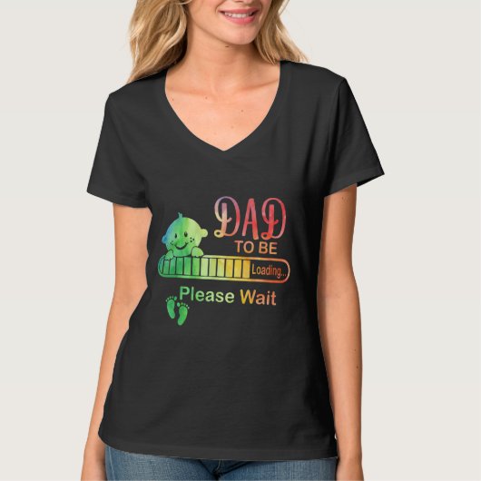 パパを読み込む新しい父親を待つ Tシャツ (正面)