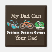 パパアウトスイムアウトバイクアウトルントリアスロン磁石 マグネット (正面)