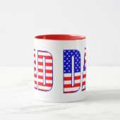 パパアメリカ国旗のパターン(の模様が)ある文字 マグカップ (中央)