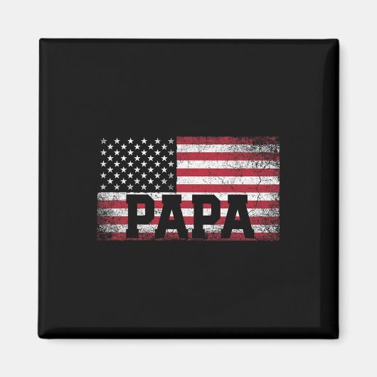 パパアメリカ国旗の父の日7月の贈り物G マグネット (正面)