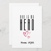 パパイマイヒーローハートデザインホリデーカード 招待状 (正面/裏面)