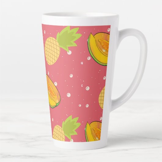 パパイヤとパイナップル カフェラテマグ (右)