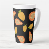 パパイヤとマンゴー模様 カフェラテマグ (右アングル)