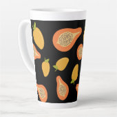 パパイヤとマンゴー模様 カフェラテマグ (左アングル)