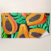パパイヤと離れパッズフレッシュパターン ビーチタオル (正面)