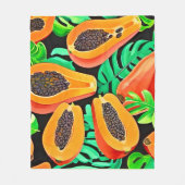 パパイヤと離れパッズフレッシュパターン フリースブランケット (正面)