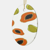 パパイヤのフルーツパターン セラミックオーナメント (左)