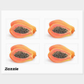 パパイヤの半分 長方形シール (シート)