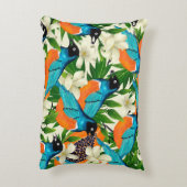 パパイヤの果実、、流れを葉含む表面パターン アクセントクッション (裏面(縦))