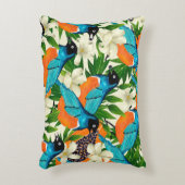 パパイヤの果実、、流れを葉含む表面パターン アクセントクッション (正面(垂直))