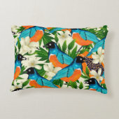 パパイヤの果実、、流れを葉含む表面パターン アクセントクッション (裏面)