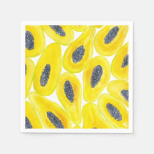 パパイヤは水色を切る スタンダードカクテルナプキン (正面)