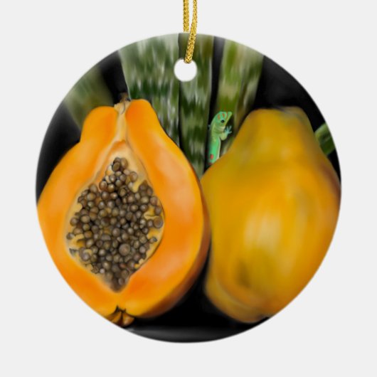 パパイヤゲッコ セラミックオーナメント (正面)