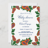パパイヤスイートフルーツフレッシュサマーグリーンベビーシャワー 招待状 (正面)