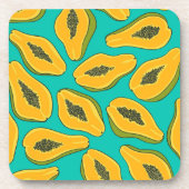 パパイヤスライスターコイズ コースター (正面)