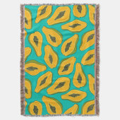 パパイヤスライスターコイズ スローブランケット (正面縦)