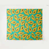 パパイヤスライスターコイズ タペストリー (正面(横))