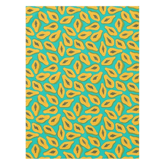 パパイヤスライスターコイズ テーブルクロス (正面)