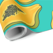 パパイヤスライスターコイズ ラッピングペーパー (ロールコーナー)