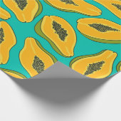 パパイヤスライスターコイズ ラッピングペーパー (角)