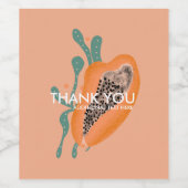 パパイヤトロピカルフルーツ抽象芸術ありがとう ワインラベル (シングルラベル)