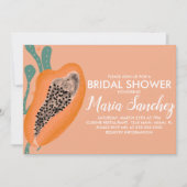 パパイヤトロピカルフルーツ抽象芸術ブライダルシャワー 招待状 (正面)