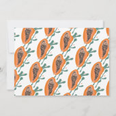 パパイヤトロピカルフルーツ抽象芸術ブライダルシャワー 招待状 (裏面)