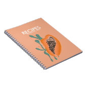 パパイヤトロピカルフルーツ抽象芸術レシピ ノートブック (右側)