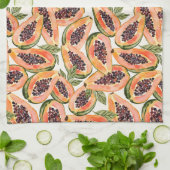 パパイヤフルーツウォーターカラーティータオル キッチンタオル (折り畳み)