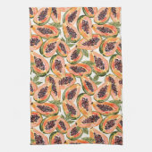 パパイヤフルーツウォーターカラーティータオル キッチンタオル (縦)