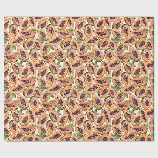 パパイヤフルーツウォーターカラー ラッピングペーパー (シーム)