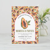 パパイヤフルーツウォーター色ベビーシャワー 招待状 (スタンド正面)