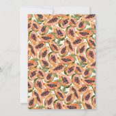 パパイヤフルーツウォーター色ベビーシャワー 招待状 (裏面)