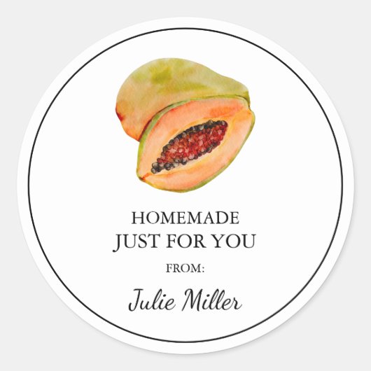 パパイヤラベルのためだけの手作り ラウンドシール (正面)