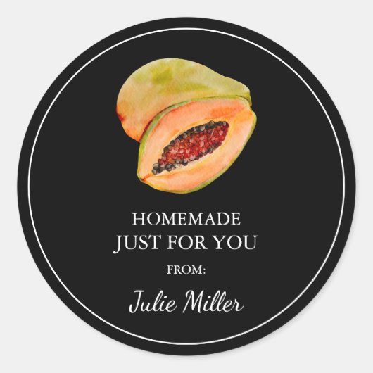 パパイヤラベルのためだけの手作り ラウンドシール (正面)