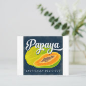 パパイヤヴィンテージフルーツラベルレトロ ポストカード (スタンド正面)