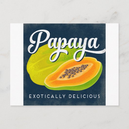 パパイヤヴィンテージフルーツラベルレトロ ポストカード (正面)