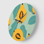 パパイヤ勉強 ラージ壁時計 (傾斜)